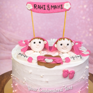 Twin Baby Theme Designer Celebration Cake