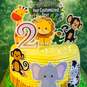 Jungle Theme Customized Birthday Cake