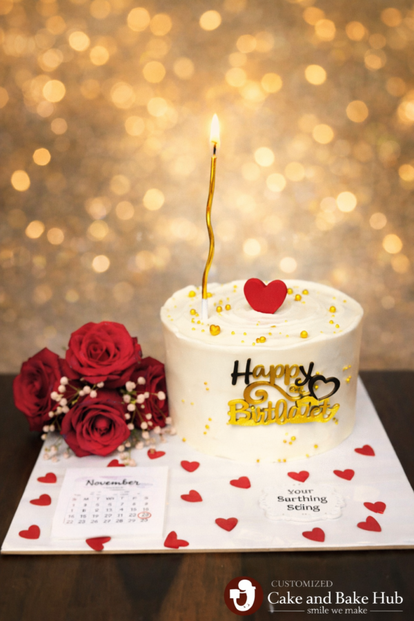 Romantic Birthday Theme Designer Cake