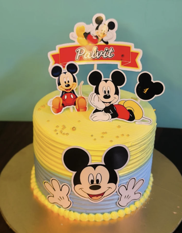 Mickey Mouse Theme First Birthday Cake